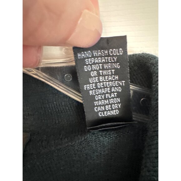 Brandini Green 100% Wool Made in Italy Long Sleeve Polo Sweater Large - Picture 4 of 5